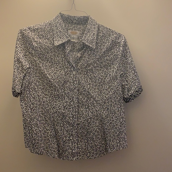 Talbots Tops - Talbots Petite Womens Button-Down Short Sleeve Floral Top Medium